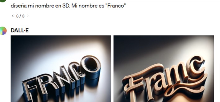 Nombre 3D en Dalle-3